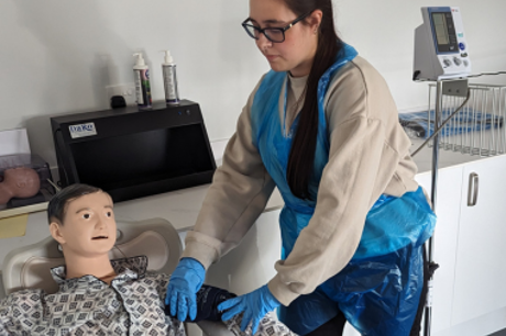 Students working in the simulated hospital