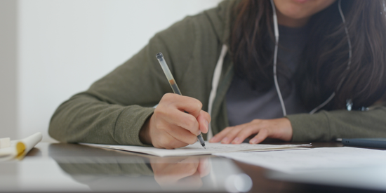 Student doing their revision
